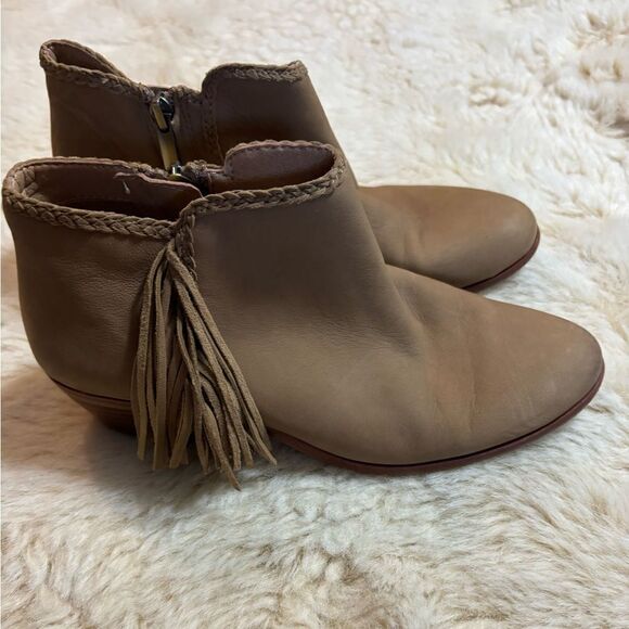 Sam Edelman Brown Suede Ankle Boots with Tassel Zipper Pull size 6.5 - Picture 2 of 8